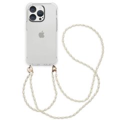 imoshion Coque avec dragonne + bracelet - Perles Apple iPhone 15 Pro - Transparent