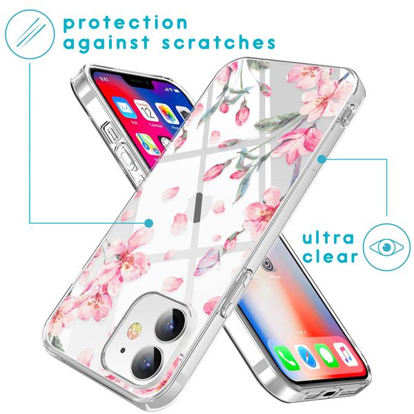 imoshion Coque Design iPhone 12 Mini - Fleur - Rose