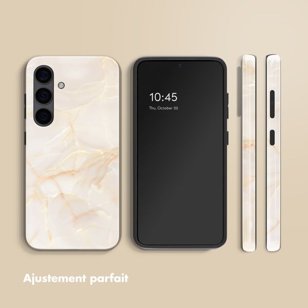 Selencia Coque arrière Vivid avec MagSafe Samsung Galaxy S24 - Golden Beige Marble