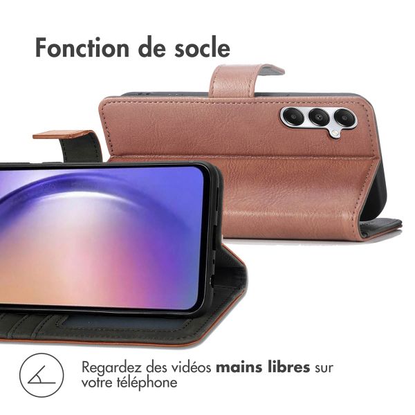 imoshion Étui de téléphone portefeuille Luxe Samsung Galaxy A55 - Brun