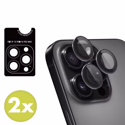 imoshion Lot de 2 protections d'objectif de caméra Apple iPhone 16 Pro / 16 Pro Max - Noir / Titanium