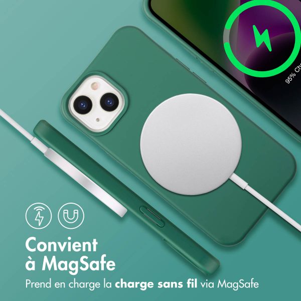 imoshion Coque arrière Color avec cordon amovible et MagSafe Apple iPhone 14 - Vert foncé