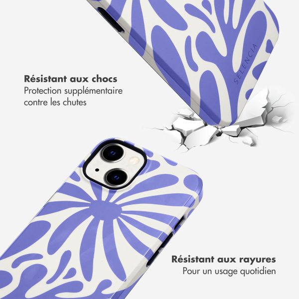 Selencia Coque arrière Vivid Tough iPhone 14 - Modern Bloom Sapphire Blue