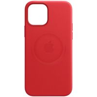 Apple Coque Leather MagSafe Apple iPhone 12 (Pro) - Red