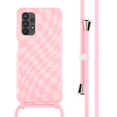 imoshion Coque design en silicone avec cordon Samsung Galaxy A13 (4G) - Retro Pink