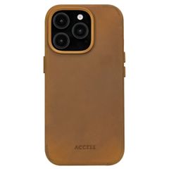 Accezz Coque arrière Vintage Leather MagSafe Apple iPhone 16 Pro Max - Tabacco Cognac