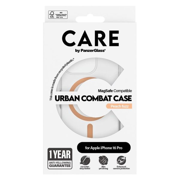 CARE by PanzerGlass Coque Urban Combat MagSafe Apple iPhone 16 Pro - Peachy