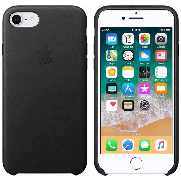 Apple Coque en cuir Apple iPhone SE (2022 / 2020) / 8 / 7 - Noir