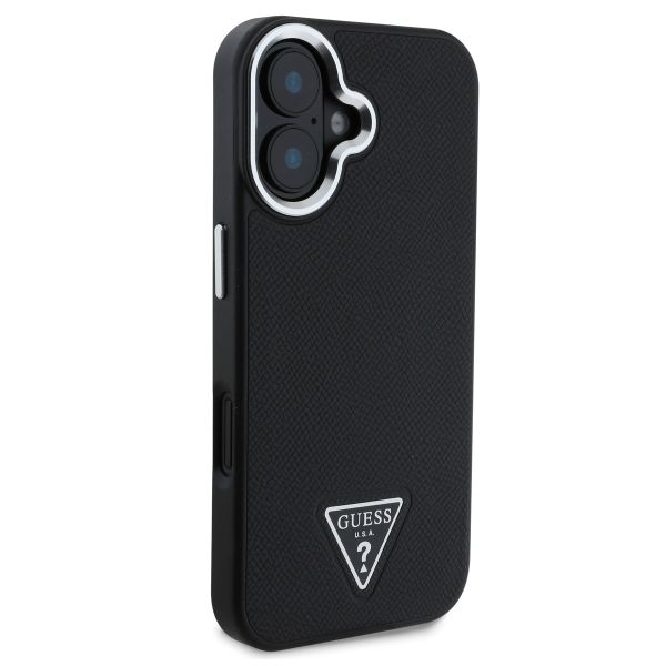 Guess Coque Grained Triangle MagSafe Apple iPhone 16 - Noir