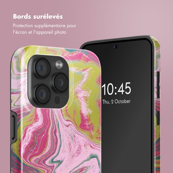 Selencia Coque arrière Vivid Tough avec MagSafe iPhone 15 Pro - Marble Pink