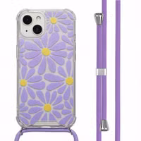 imoshion Coque Design avec cordon Apple iPhone 13 - Tropical Violet Flowers Connect