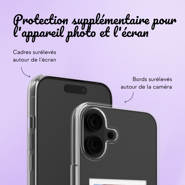 Coque personnalisée avec polaroid iPhone 16 - Transparent