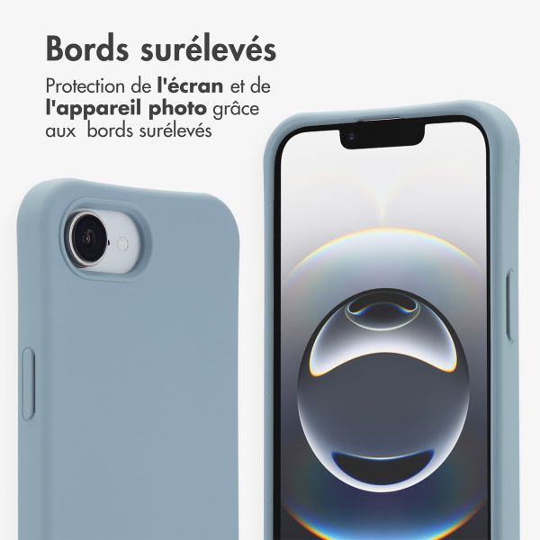 imoshion Coque arrière Color avec cordon amovible et MagSafe Apple iPhone 16e - Ash Blue