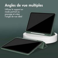 Accezz Coque tablette portefeuille Smart Silicone Apple iPad Air 11 pouces (2026) M4 / (2025) M3 / (2024) M2 / Air 5 (2022) / Air 4 (2020) - Vert foncé