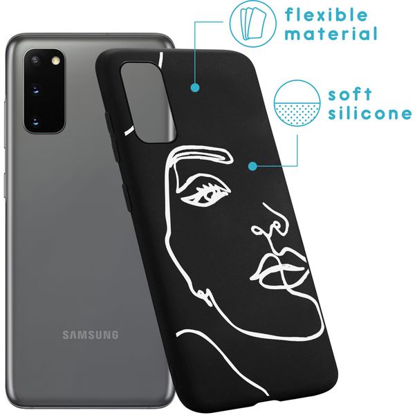 imoshion Coque Design Samsung Galaxy S20 - Visage abstrait - Blanc