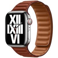Apple Bracelet Leather Link Apple Watch Series 1 t/m 9 / SE (38/40/41 mm) | Series 10 / 11 (42 mm) - Taille S/M - Umber