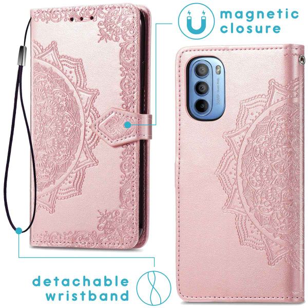 imoshion Etui de téléphone portefeuille Mandala Motorola Moto G31 / G41 - Rose Dorée