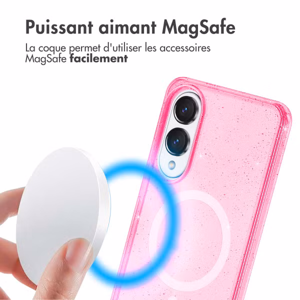 imoshion Coque Pailletée avec MagSafe Samsung Galaxy S25 Edge - Rose