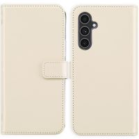 Selencia Étui portefeuille en cuir véritable Samsung Galaxy A54 (5G) - Greige