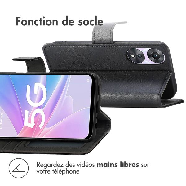 imoshion Étui de téléphone portefeuille Luxe pour Oppo A58 (4G) - Noir