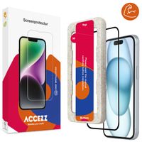 Accezz Protecteur d'écran intégral triple résistance avec applicateur iPhone 15 Plus - Transparent