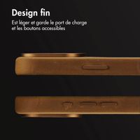 Accezz Coque MagSafe en cuir vintage Apple iPhone 16 Pro - Tabacco Cognac