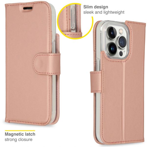 Accezz Étui de téléphone Wallet iPhone 14 Pro - Rose Dorée