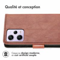 imoshion Etui de téléphone portefeuille Luxe Xiaomi Redmi Note 12 Pro - Brun