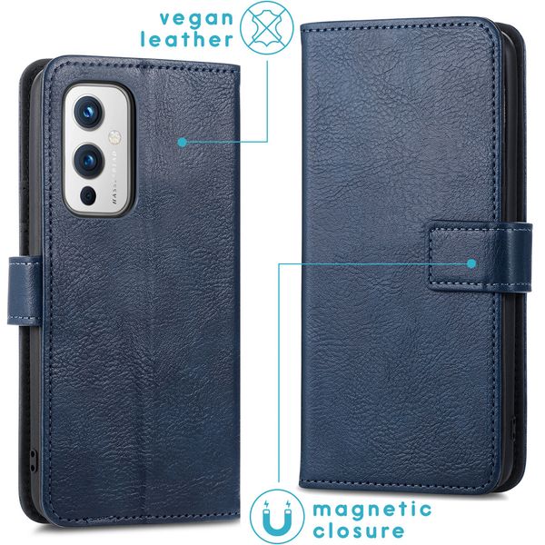 imoshion Étui de téléphone portefeuille Luxe OnePlus 9 - Bleu foncé