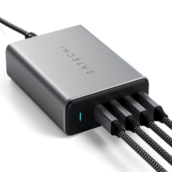 Satechi Chargeur USB-C GaN 4 ports 140 W | Chargeur de bureau - Gris sidéral