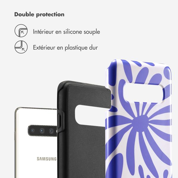 Selencia Coque arrière Vivid Tough Samsung Galaxy S10 - Modern Bloom Sapphire Blue