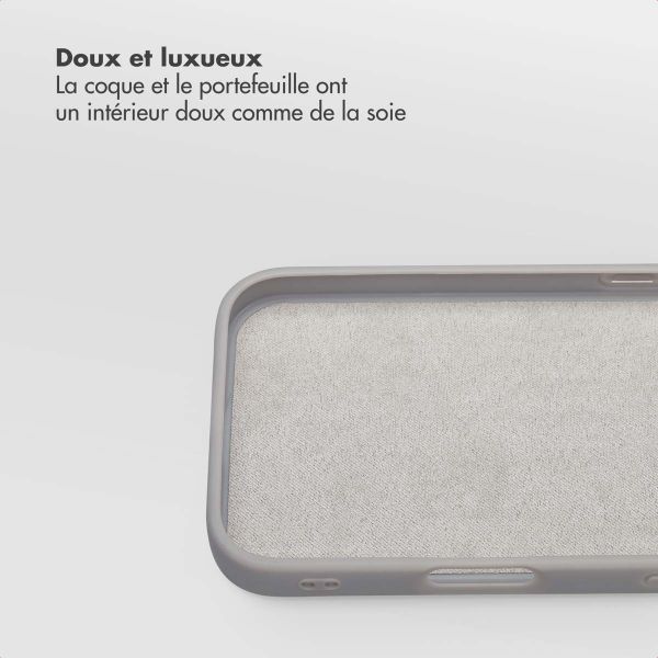 Selencia Étui portefeuille amovible Olyn avec MagSafe Apple iPhone 16e - Gris