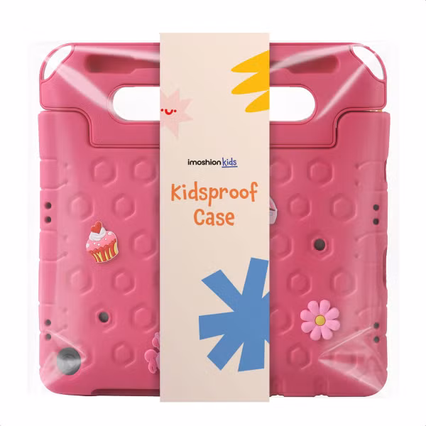 imoshion Coque kidsproof avec poupées amovibles Samsung Galaxy Tab A11 Plus / A9 Plus - Rose