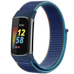 imoshion Bracelet en nylon le Fitbit Charge 5 - Taille S - Bleu foncé
