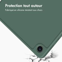 Accezz Coque tablette portefeuille Smart Silicone Samsung Galaxy Tab A9 8.7 pouces - Vert foncé