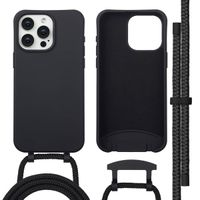 imoshion Coque arrière Color avec cordon amovible et MagSafe Apple iPhone 15 Pro Max - Noir