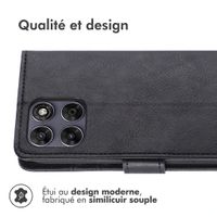 imoshion Étui de télephone portefeuille de luxe Motorola Moto G77 - Noir