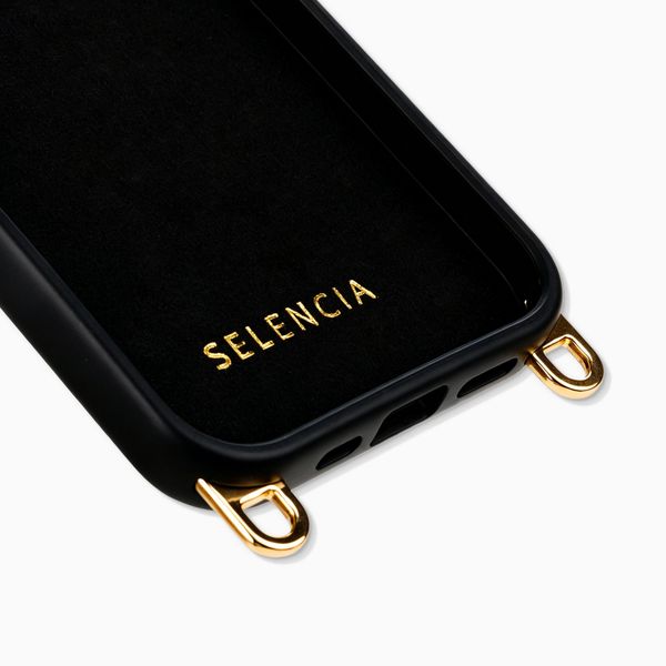Selencia Coque arrière Rivièra avec MagSafe avec crochets amovibles Apple iPhone 15 - Velvet Black