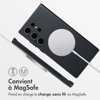 Accezz Coque arrière en cuir avec MagSafe Samsung Galaxy S24 Ultra - Onyx Black