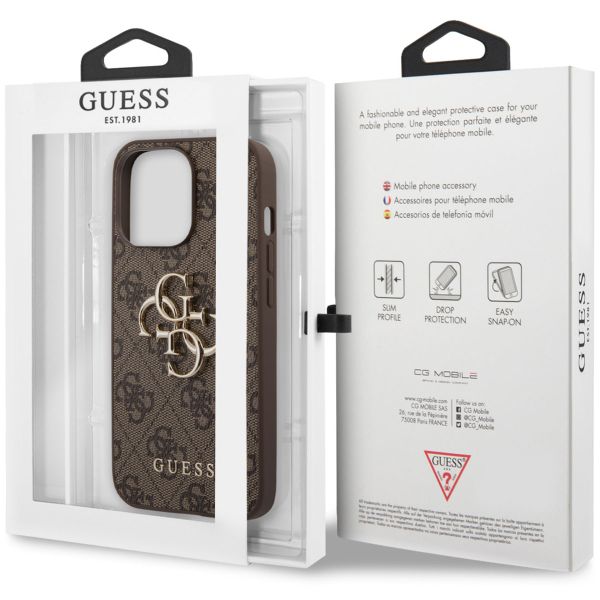 Guess Coque 4G Metal Logo Backcover Apple iPhone 13 Pro Max - Marron