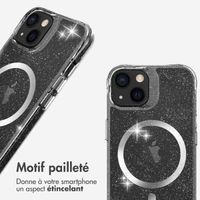 imoshion Coque arrière transparente Pailletée avec MagSafe Apple iPhone 13 - Argent