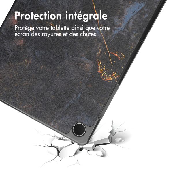 imoshion Coque tablette Design Trifold Samsung Galaxy Tab A11 Plus - Black Marble
