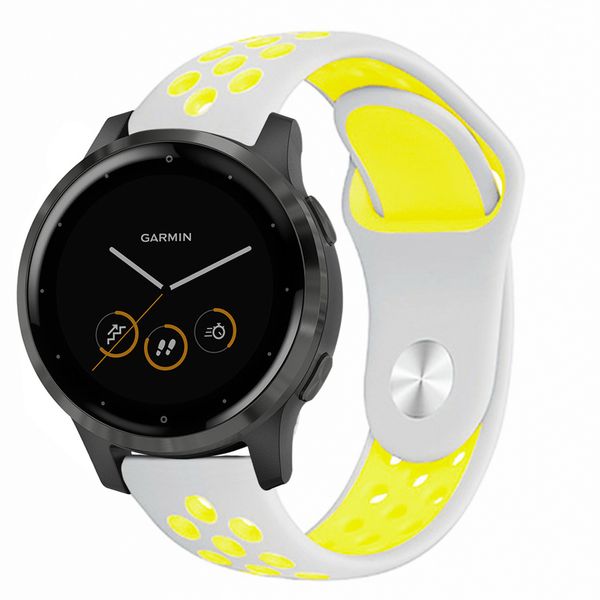 imoshion Bracelet sportif en silicone Garmin Vivoactive 4L -Argent / Jaune