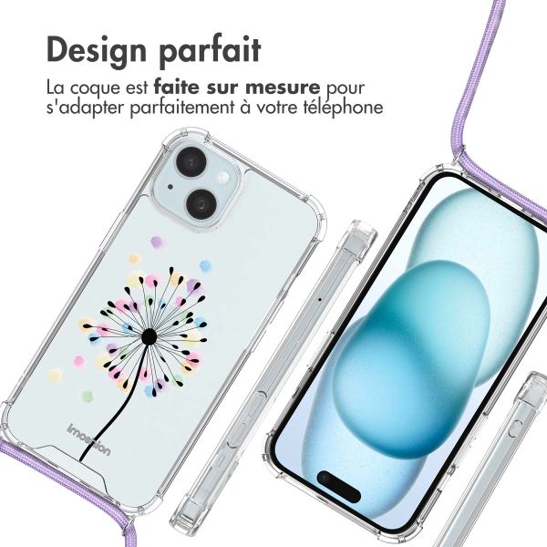 imoshion Coque Design avec cordon Apple iPhone 15 - Sandstone Dandelion