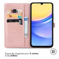 imoshion Etui de téléphone portefeuille Mandala Samsung Galaxy A15 (5G/4G) - Rose Dorée