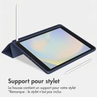 Accezz Coque tablette portefeuille Smart Silicone Apple iPad 9 (2021) 10.2 pouces / iPad 8 (2020) 10.2 pouces / iPad 7 (2019) 10.2 pouces - Bleu foncé