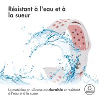 imoshion Bracelet sportif en silicone - Connexion universelle de 22 mm - Blanc / Rose