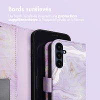 imoshion Étui de télephone portefeuille Design Samsung Galaxy A55 - Purple Marble