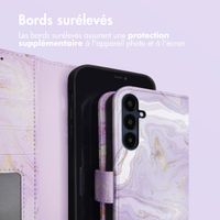 imoshion Étui de téléphone portefeuille Design Samsung Galaxy A55 - Purple Marble