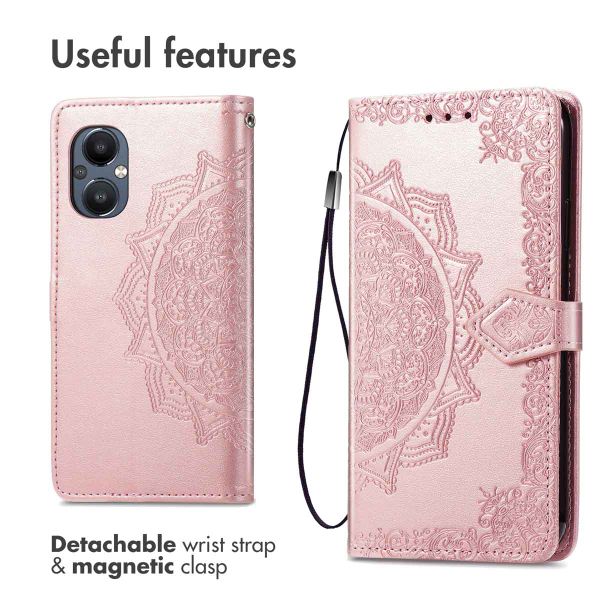 imoshion Etui de téléphone portefeuille Mandala Oppo Reno8 Lite - Rose Dorée